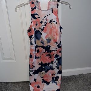 Pink Lily Flower Print Dress